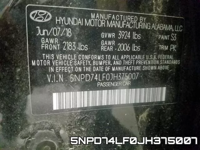 5NPD74LF0JH375007 фото 2