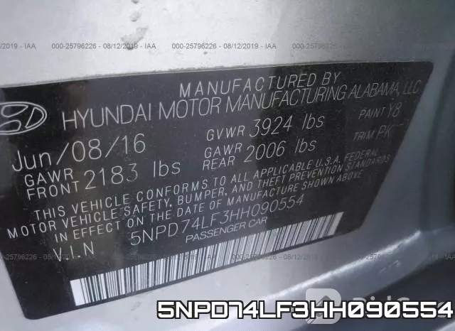 5NPD74LF3HH090554 фото 10