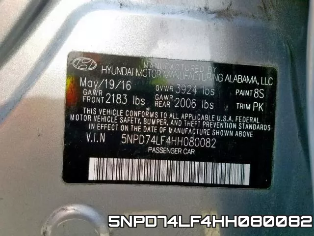 5NPD74LF4HH080082 фото 2