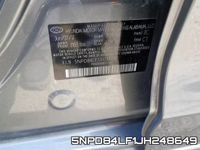 5NPD84LF1JH248649 фото 2
