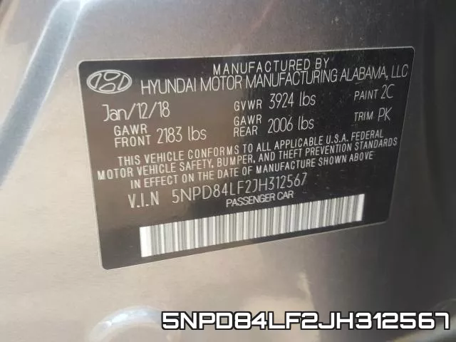 5NPD84LF2JH312567 фото 2