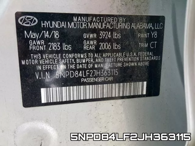 5NPD84LF2JH363115 фото 2