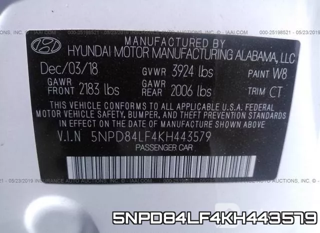 5NPD84LF4KH443579 фото 10