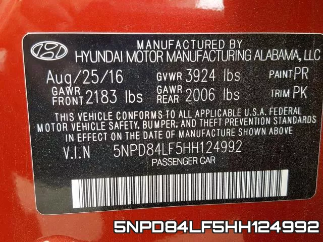 5NPD84LF5HH124992 фото 2