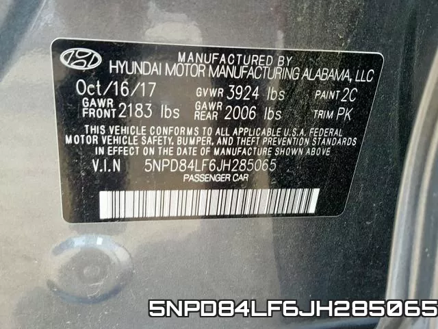5NPD84LF6JH285065 фото 2