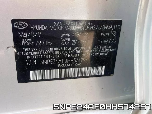 5NPE24AF0HH574297 фото 2