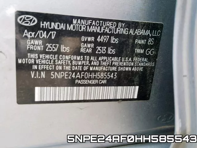 5NPE24AF0HH585543 фото 2