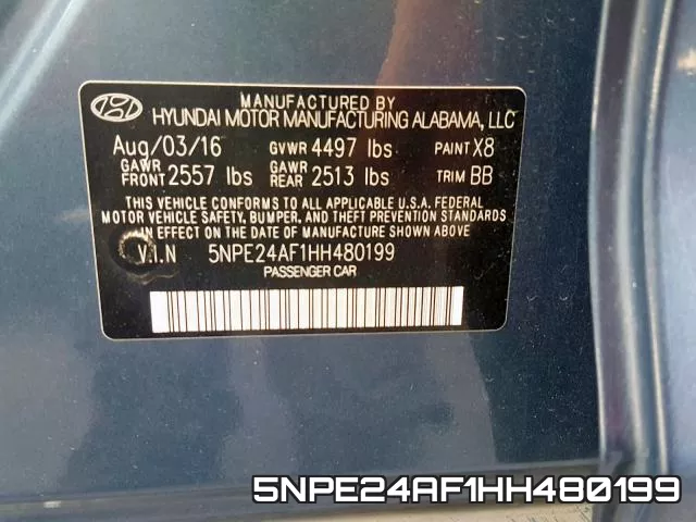 5NPE24AF1HH480199 фото 2