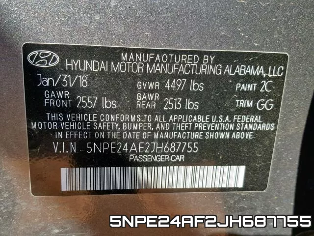 5NPE24AF2JH687755 фото 2