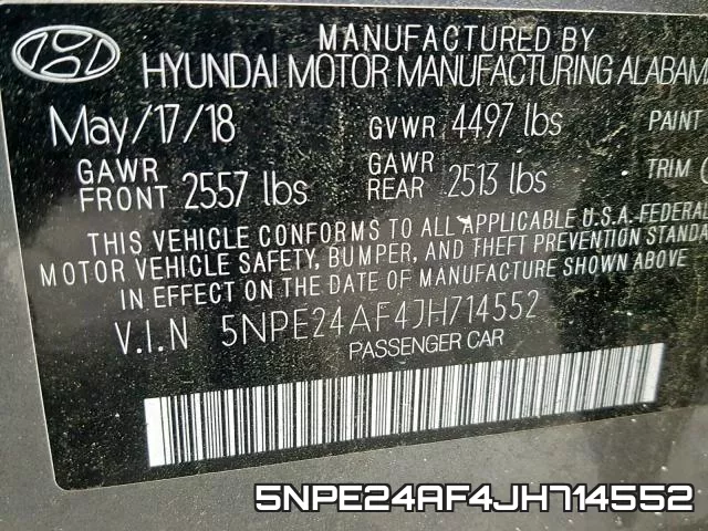 5NPE24AF4JH714552 фото 2