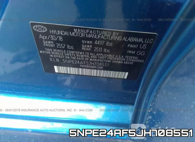 5NPE24AF5JH708551 фото 10