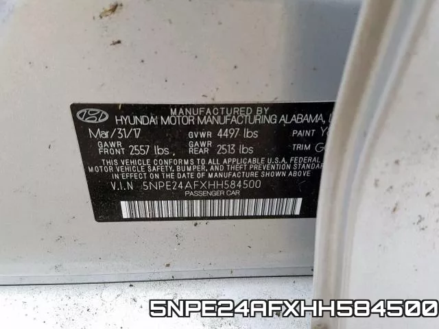 5NPE24AFXHH584500 фото 2