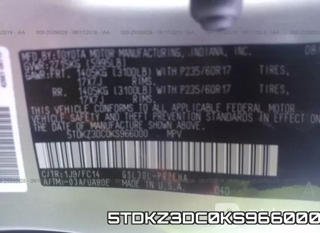 5TDKZ3DC0KS966000 фото 10