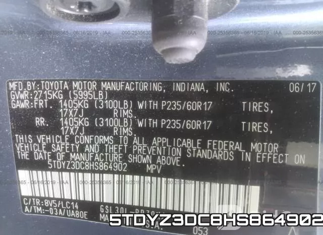 5TDYZ3DC8HS864902 фото 10