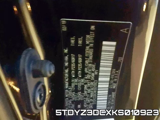 5TDYZ3DCXKS010923 фото 2
