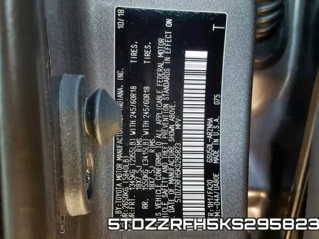 5TDZZRFH5KS295823 фото 2