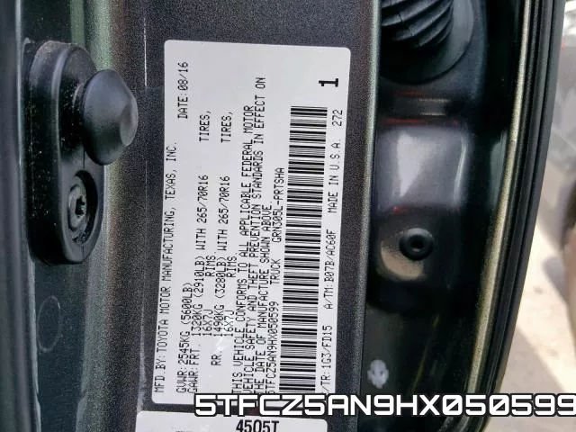 5TFCZ5AN9HX050599 фото 2