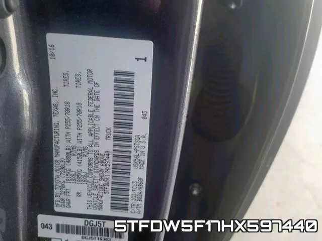 5TFDW5F17HX597440 фото 2