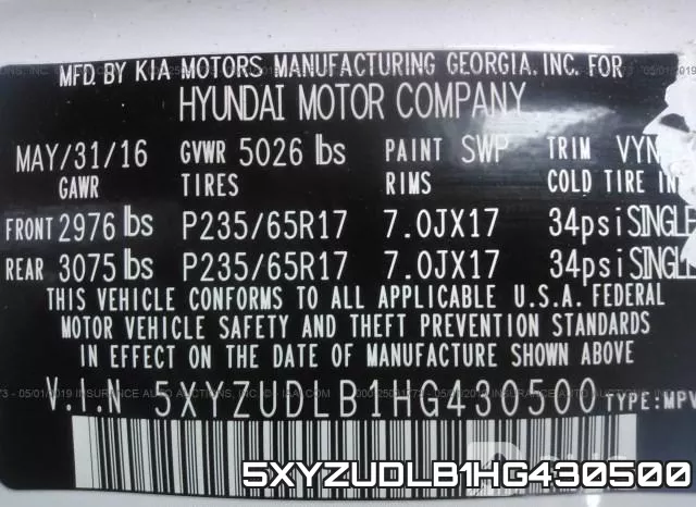 5XYZUDLB1HG430500 фото 10