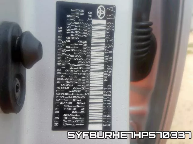 5YFBURHE7HP570337 фото 2