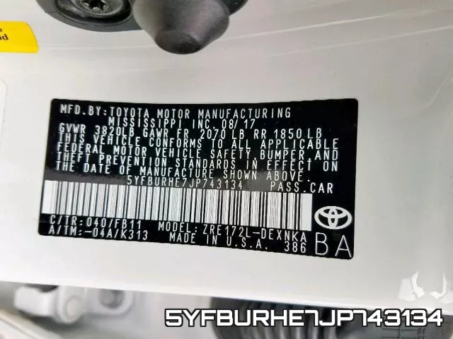 5YFBURHE7JP743134 фото 2