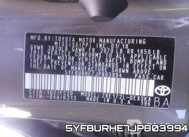 5YFBURHE7JP803994 фото 10