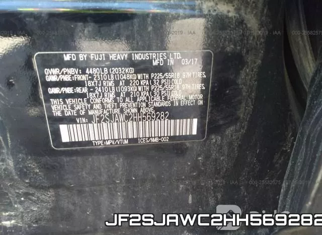 JF2SJAWC2HH569282 фото 10