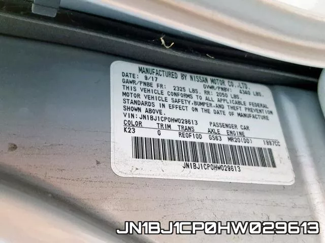 JN1BJ1CP0HW029613 фото 2