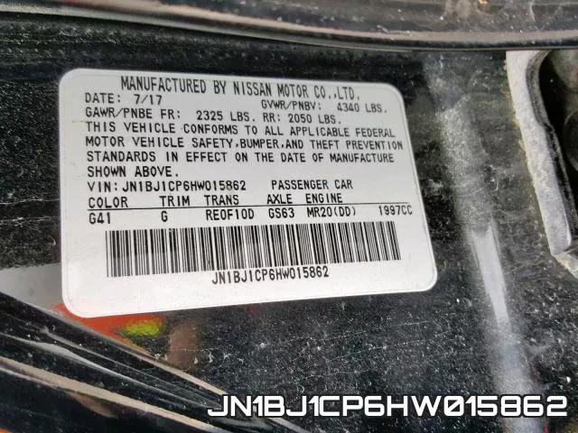 JN1BJ1CP6HW015862 фото 2