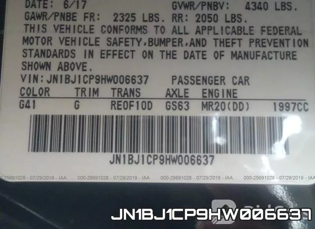 JN1BJ1CP9HW006637 фото 10