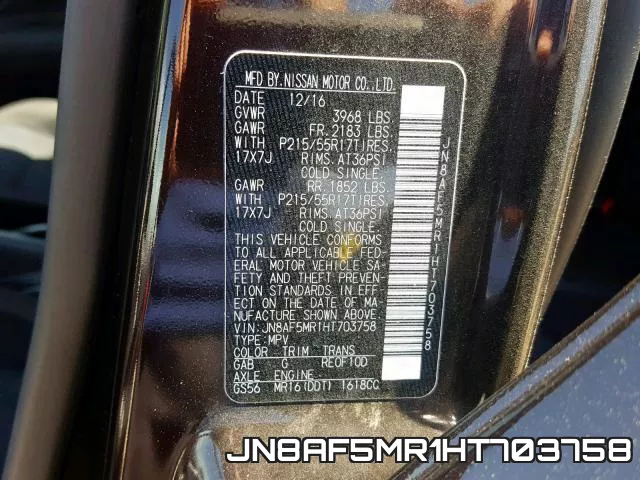 JN8AF5MR1HT703758 фото 2
