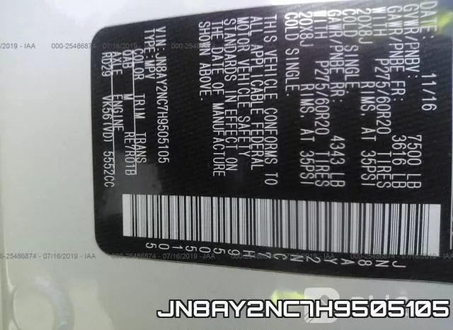 JN8AY2NC7H9505105 фото 9