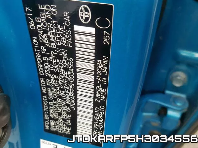 JTDKARFP5H3034556 фото 2