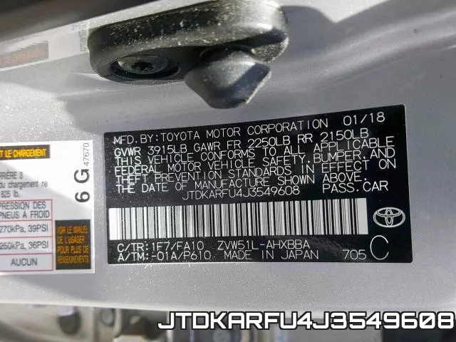 JTDKARFU4J3549608 фото 2