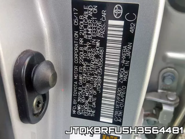 JTDKBRFU5H3564481 фото 2