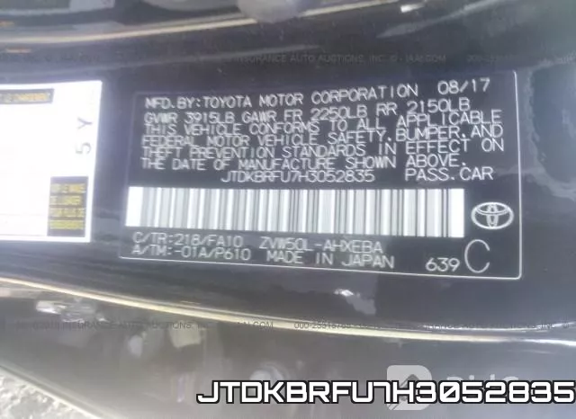 JTDKBRFU7H3052835 фото 10