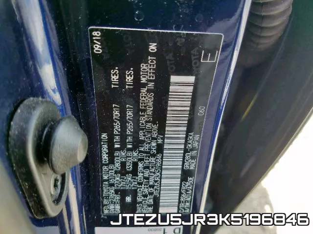 JTEZU5JR3K5196846 фото 2