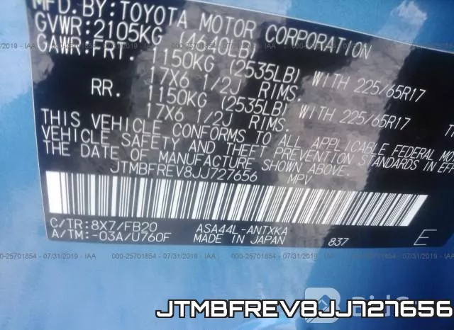 JTMBFREV8JJ727656 фото 9