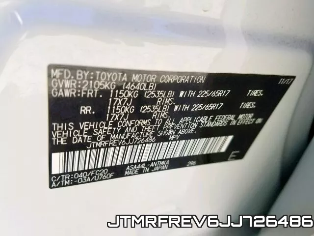 JTMRFREV6JJ726486 фото 2