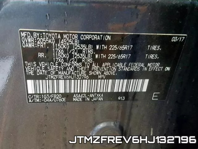 JTMZFREV6HJ132796 фото 2