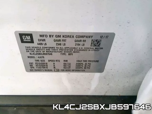 KL4CJ2SBXJB597646 фото 2