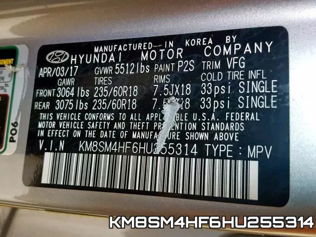 KM8SM4HF6HU255314 фото 2