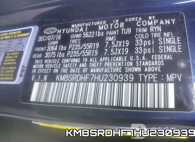 KM8SRDHF7HU230939 фото 10