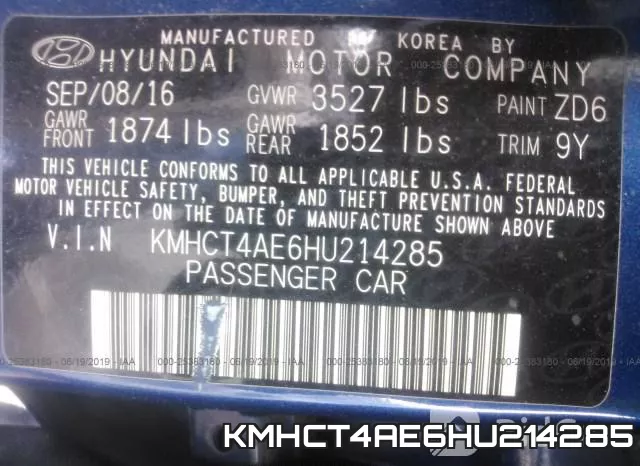 KMHCT4AE6HU214285 фото 10