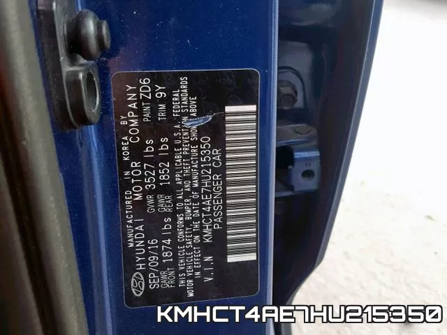 KMHCT4AE7HU215350 фото 2