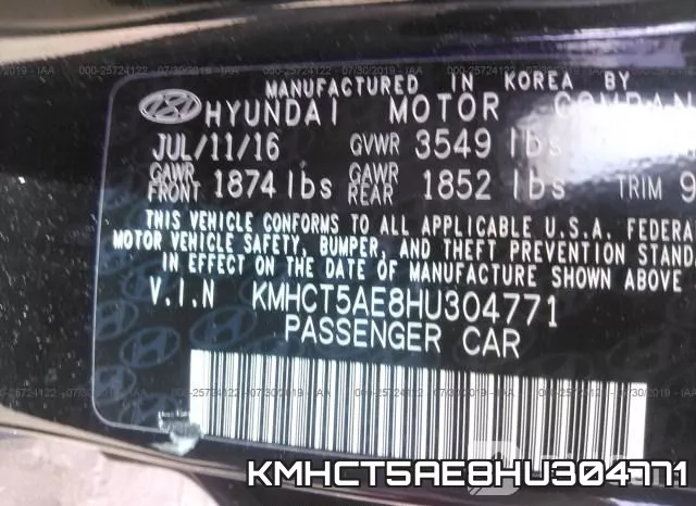 KMHCT5AE8HU304771 фото 10