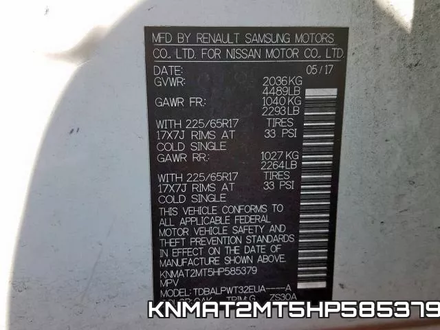 KNMAT2MT5HP585379 фото 2