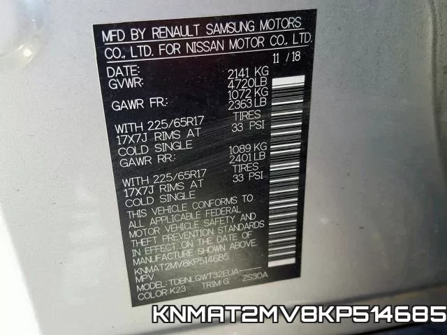 KNMAT2MV8KP514685 фото 2