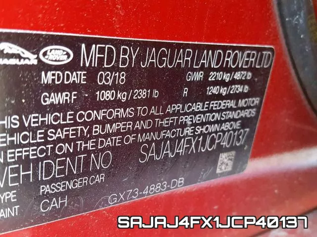 SAJAJ4FX1JCP40137 фото 2