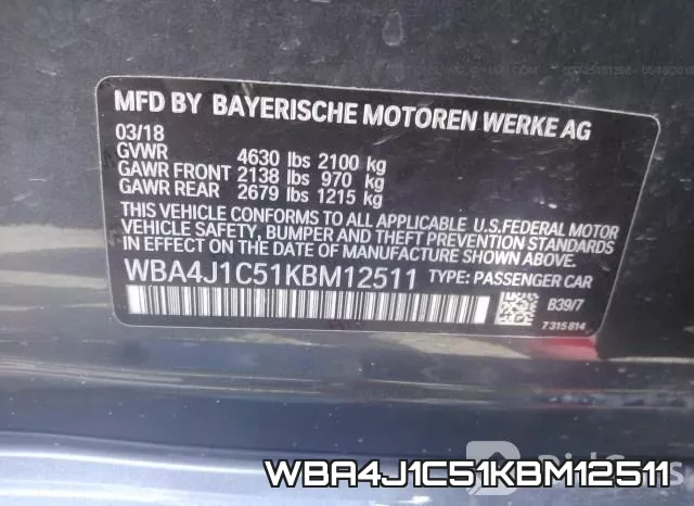 WBA4J1C51KBM12511 фото 10